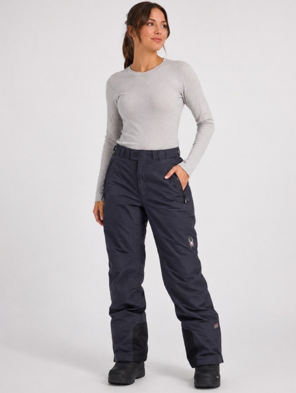 Spyder women’s ski snow pants size 8 black Thinsulate insulated snowboard winter